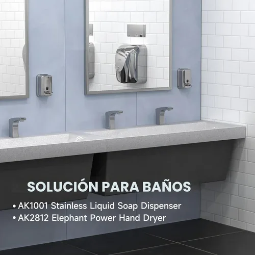 Vista 3 de AIKE Dispensador de jabón con bomba de montaje en pared de 17 oz acabado