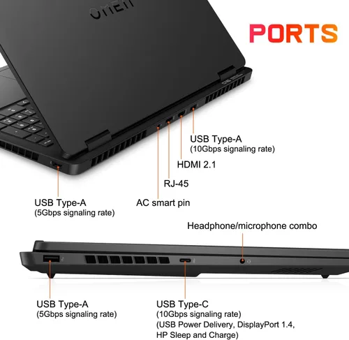 Vista 9 de PCONLINE Laptop para juegos HP OMEN Slim RTX 5070 Intel Ultra 9 285H 240Hz
