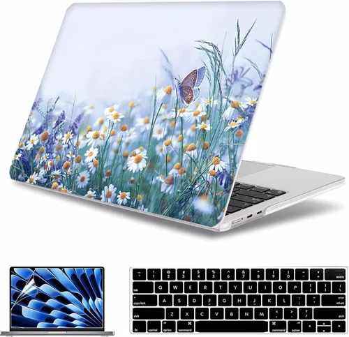 Vista 21 de Funda para MacBook Air de 15 pulgadas A3241 A3114 A2941 (versión 2023 2024 2025) – Carcasa rígida protectora a presión para MacBook Air de 15.3