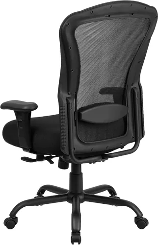 Vista 5 de Flash Furniture HERCULES Series 24/7 Uso Intensivo Big & Tall 400 lb. Silla de oficina ergonómica multifunción de malla negra con inclinación