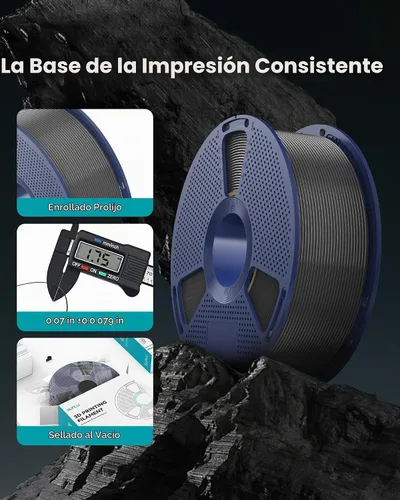 Vista 6 de SUNLU Filamento PETG de 0.07 in, 4.4 lbs, negro+transparente