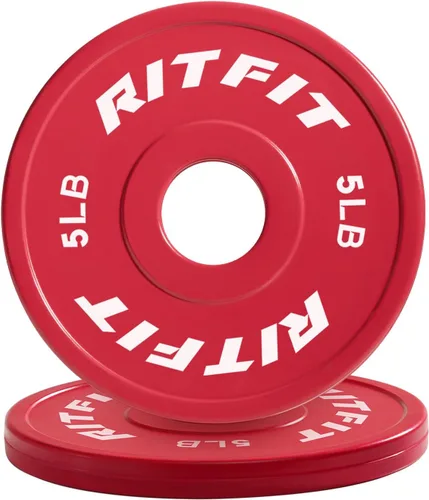 Vista 11 de RitFit Fractional Weight Plates, Rubber Coated Color Coded for Home Gym Rubber Coated with ±10g Accuracy, Color Coded for Quick ID, Progressive