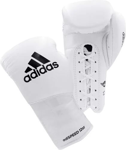 Vista 6 de adidas Guantes de boxeo Speed 500 Pro - Guantes de entrenamiento de cuero genuino para hombres y mujeres, bolsa pesada con cordones y guantes