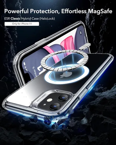 Vista 2 de ESR Funda para iPhone 11, compatible con MagSafe, protección de grado militar a prueba de golpes, funda magnética para iPhone 11, funda híbrida