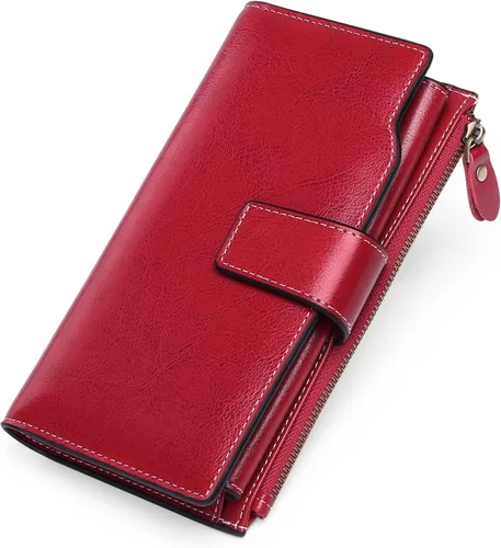 Vista 9 de SENDEFN - Carteras de cuero para mujer, con bloqueo de identificación por radio frecuencia (RFID), tarjetero con monedero, cartera de mano