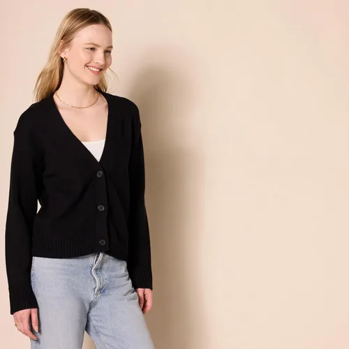 Vista 2 de Tienda Essentials Cárdigan corto con cuello en V para mujer