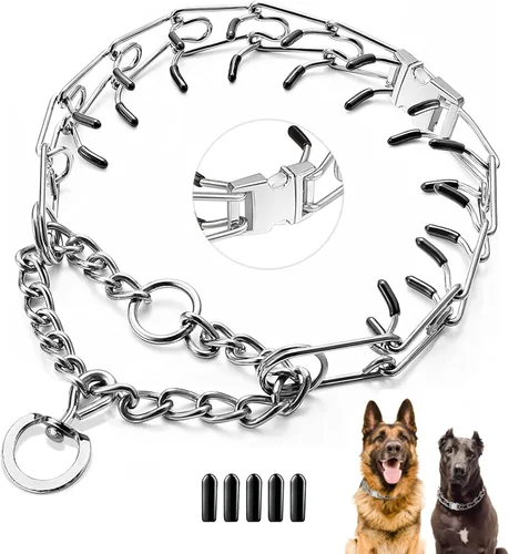 Vista 8 de Collar de punta para perro, collar de estrangulador para perros, collar de entrenamiento de pellizcos, collar de estrangulador ajustable desmontable