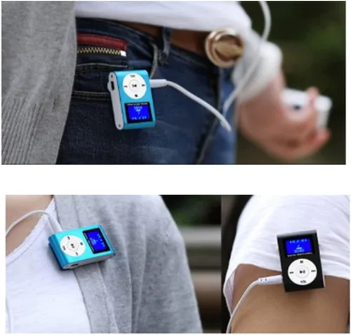 Vista 2 de Mini reproductor de MP3, reproductor de música portátil con carcasa de metal, diseño Lavalier, reproductor de audio digital de alta fidelidad