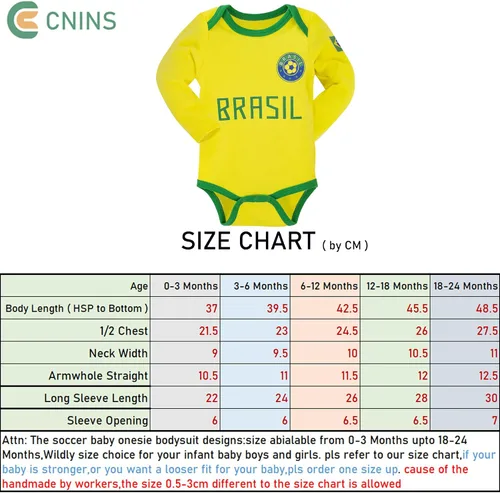 Vista 13 de Cnins Body deportivo para bebé, de manga larga, con temática de fútbol, unisex, para bebés de 0 a 18 meses