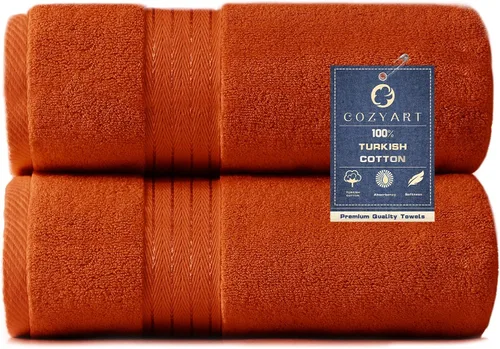 Vista 19 de COZYART - Juego de 6 toallas de baño de algodón turco, color azul claro, suaves, altamente absorbentes y duraderas, 19.17 oz/yd², incluye 2 toallas
