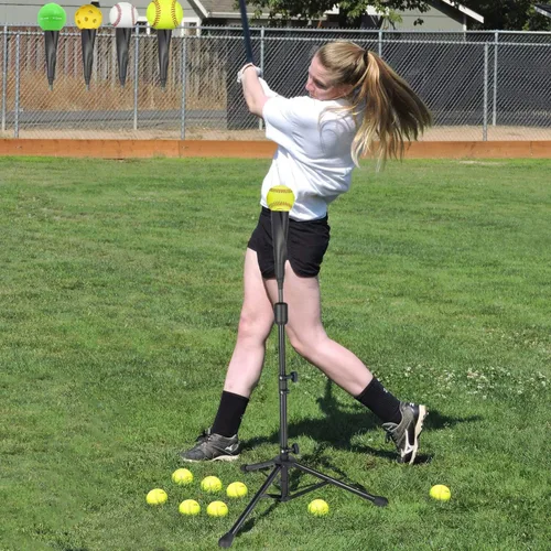 Vista 3 de BaseGoal Batting Tee Baseball Tee,Softball Travel Portable Tee Tripod Stand Rubber Tee for Batting Training Practice with Carrying Bag