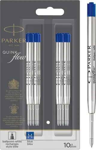 Vista 13 de Parker Quinkflow - Recambio de tinta para bolígrafo, punta media, color negro