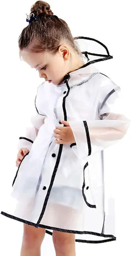 Vista 5 de ZHICHUANG Chubasquero impermeable para niños, con capucha, cubierta protectora transparente, para niños, 5t