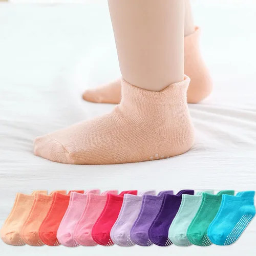Vista 45 de Calcetines tobilleros antideslizantes para bebé, paquete de 12 para niños y niñas, calcetines de algodón para bebés Animal1