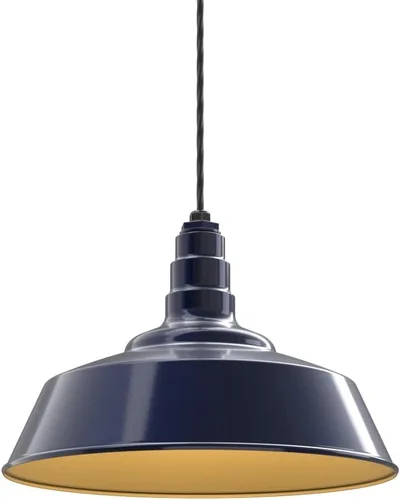 Vista 36 de Steel Lighting Co. Manhattan Warehouse Light Colgante montado en el techo Cúpula de 20 pulgadas vástago de 12 pulgadas Luz de granero
