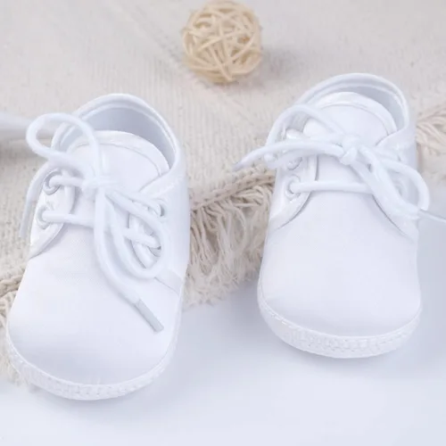 Vista 7 de Booulfi Botines de bebé para recién nacidos para bautizo, vestido blanco con cruz de bautismo