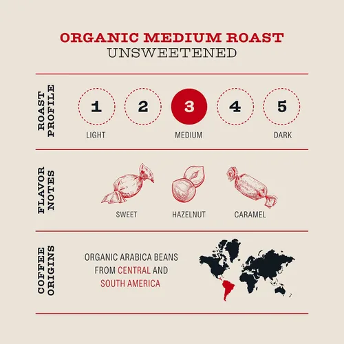 Vista 4 de Bizzy Cold Brew Café orgánico sin azúcar, 48 onzas, rojo, tostado medio, 48 onzas líquidas