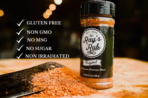 Vista 2 de Ray's Rub Original - Condimento multiusos gourmet (5.3 onzas) Rub seco Condimento para todo Condimento de cerdo Condimento de pollo