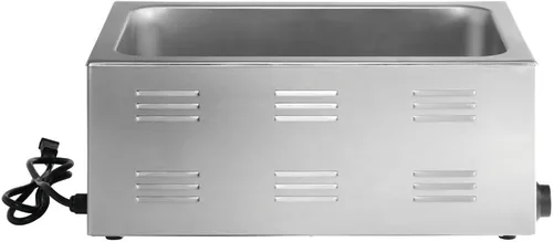 Vista 4 de Kratos Calentador de alimentos eléctrico comercial para encimera Mesa de vapor portátil de tamaño grande 4/3 para eventos con catering Acero