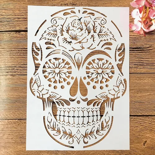Vista 12 de TIAMECH Plantilla de cámara 3D reutilizable A4 para pintar, plantilla de capas de cámara digital de mandala, arte de pared de bricolaje, muebles