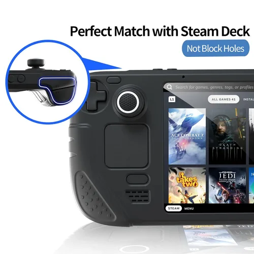 Vista 8 de IINE Steam Deck Protective Case 9 in 1 Full ProtectionSoft Silicone Material Shockproof CaseWhite