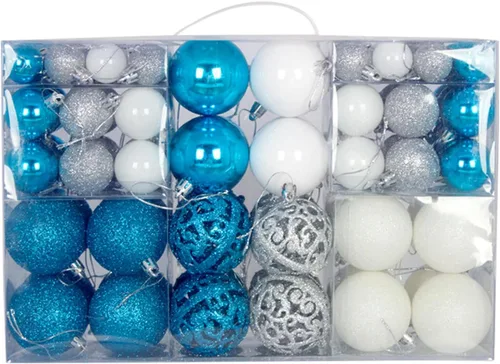 Vista 5 de 100 adornos navideños para árbol de Navidad con lentejuelas, adornos colgantes para decoración de fiestas (negro, 100 unidades)