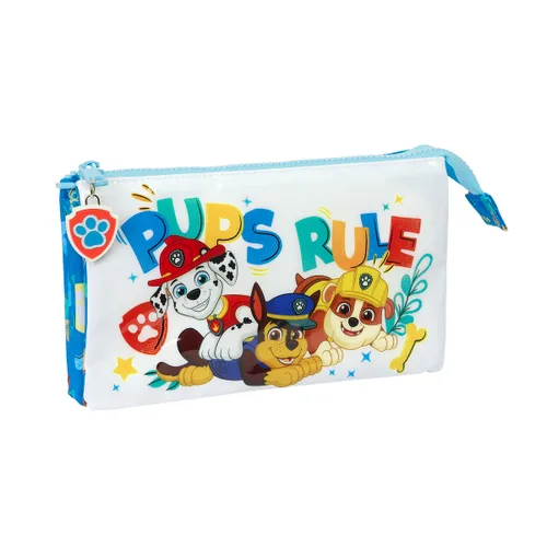 Vista 2 de Portatodo Triple The Paw Patrol Pups rule Azul 22 x 12 x 3 cm