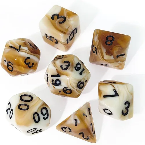 Vista 18 de Juego de Dados D&D de 7 Piezas Verde Transparente Color Mixto – Juego de Dados DND para D&D, COC, TTRPGs, Dungeons and Dragons, MTG, Accesorios