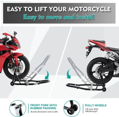 Vista 5 de Soporte para motocicleta, basculante delantero y trasero para bicicleta deportiva, 850 libras, U+L Fits BMW Yamaha Honda Kawasaki Suzuki