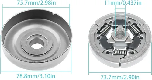 Vista 2 de Kit de bomba de aceite de rueda dentada de tambor de embrague de 3/8"-7T para Stihl 044 046 MS341 MS361 MS362 MS362C MS380 MS381 MS440 MS441 MS460