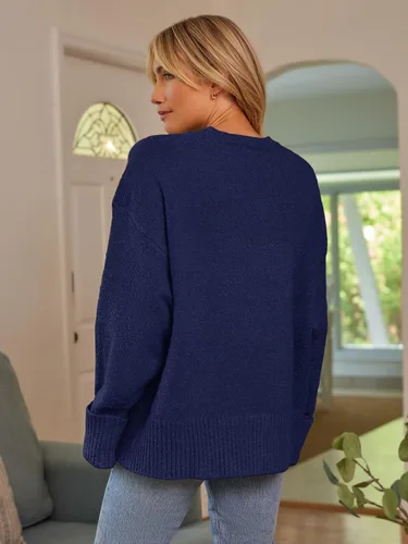 Vista 73 de LILLUSORY - Suéteres sin botones grandes para mujer, suéter mullido, grueso y cálido