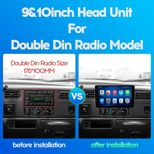 Vista 3 de 9" IPS Visualización Completa Táctil 2+32G Radio de Coche Doble Din Receptores de Audio Vídeo Estéreo con CarPlay Inalámbrico Android Auto Cámara