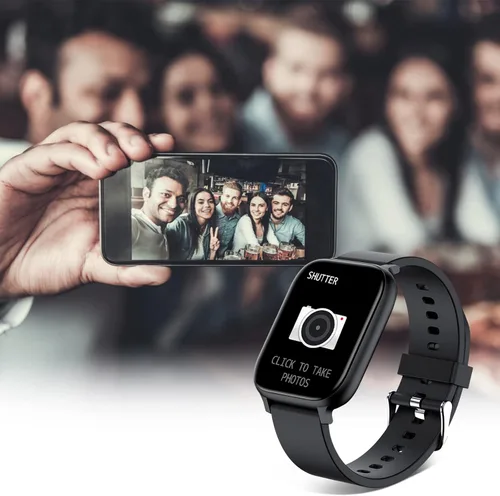 Vista 5 de Reloj inteligente para hombres y mujeres, compatible con iPhone, Samsung, teléfono Android, pantalla táctil completa de 1.83 pulgadas, IP68