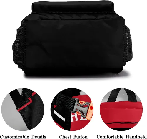 Vista 4 de Mochila de animadora amarilla brillante con texto de nombre para mujeres y hombres, Mochila 15, 12.2(L)x5.9(W)x16.5(H)inch