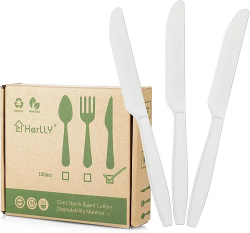 Vista 9 de Tenedores compostables, 300 tenedores desechables para fiestas, grandes tenedores biodegradables respetuosos con el medio ambiente, duraderos