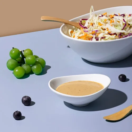 Vista 3 de Lifver conjunto de recipientes de porcelana para sopa/ensalada, en blanco natural, Set de 8