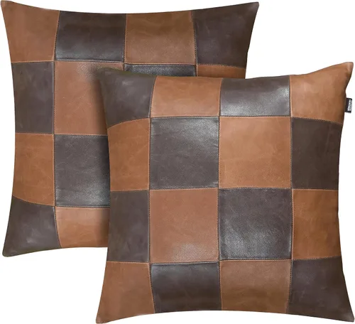 Vista 124 de Funda de almohada de piel de cordero – Funda de cojín decorativa para sofá – Fundas para sala de estar y dormitorio, 22 x 22 pulgadas – Paquete de 2
