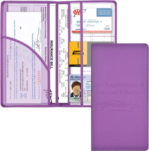 Vista 16 de Cacturism Soporte para registro y seguro de automóvil, guantera de vehículo, organizador de automóvil para hombres y mujeres, funda de accesorios