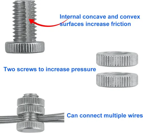 Vista 5 de Split Bolt conector de alambre de conexión de abrazadera de línea de abrazadera grifo para valla eléctrica 10 piezas