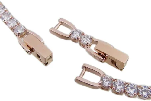 Vista 3 de Pulsera de tenis de lujo unisex de cristal Swarovski chapado en oro rosa #5513400