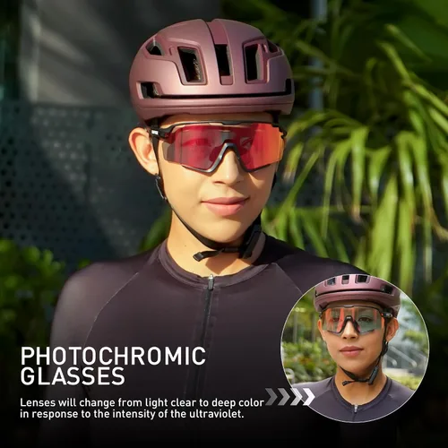 Vista 2 de KAPVOE Photochromic Cycling Glasses Men Women Clear Mountain Bike Sunglasses MTB Bicycle Riding Sports Triathlon - K170