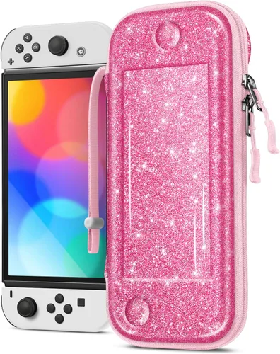 Vista 18 de Fintie Slim Carrying Case for Nintendo Switch OLED Model 2021/Switch 2017 - [Slim Fit] Shockproof Protective Travel Storage Bag with 10 Game