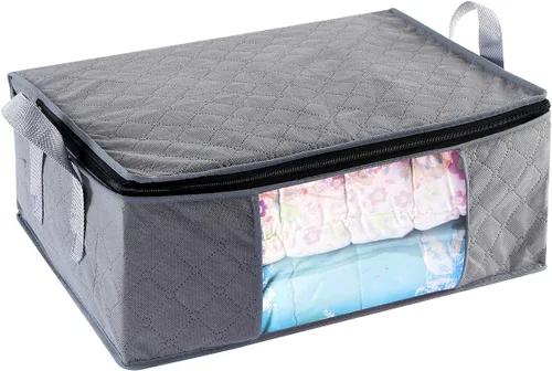 Vista 3 de G01 - bolsas de almacenamiento de tamaño rectangular para guardar ropa, 3 unidades, color gris