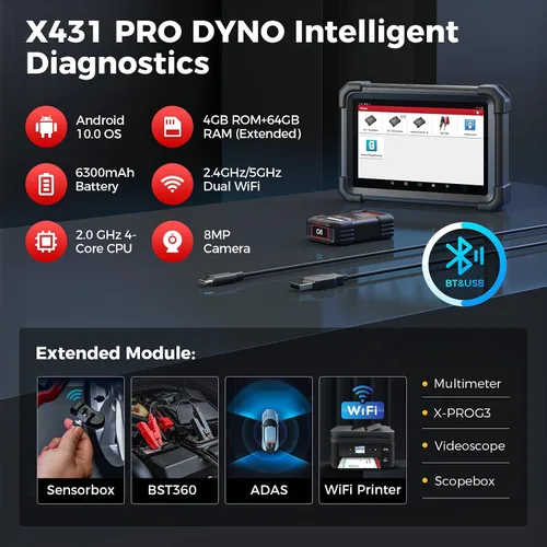 Vista 5 de 2025 LAUNCH X431 Pro Dyno Herramienta de escaneo de diagnóstico todo en uno para todos los automóviles, codificación ECU, control bidireccional, 38+
