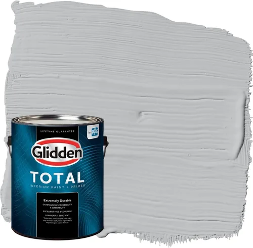 Vista 80 de Glidden Pintura Interior + Imprimación: Gris/Plata Antigua, Una Capa, Satinado, 1 Galón