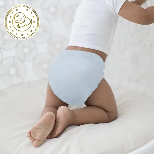 Vista 5 de Amazing Baby SmartNappy Cubre pañal de mezclilla NextGen Hybrid Azul pastel