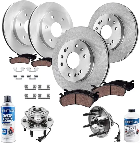 Vista 82 de Detroit Axle - Rotores de freno para Jeep Compass 2015-2022 Renegade 2016-2022 Fiat 500X 2016-2022, 2018, 2019, 2020, 2021. Reemplazo de rotores