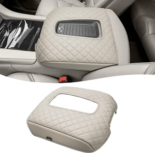Vista 11 de KBH Funda para reposabrazos de consola central para Cadillac Escalade 2015-2020, borde de cuero de vinilo, protector de cojín de consola central