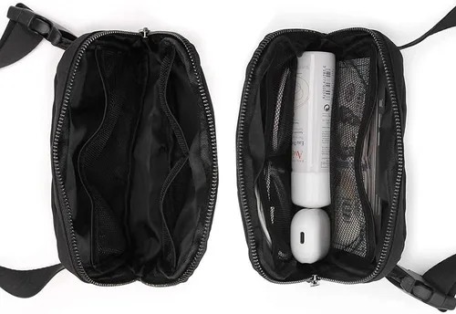 Vista 6 de Riñonera unisex de moda en todas partes con longitud ajustable para mujer, Negro, s