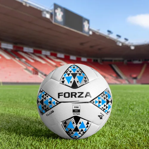 Vista 3 de FORZA Match Club - Pelotas de fútbol, tamaños de pelota: 3, 4 y 5, varios tamaños (paquete de 3, blanco y azul, talla 4)